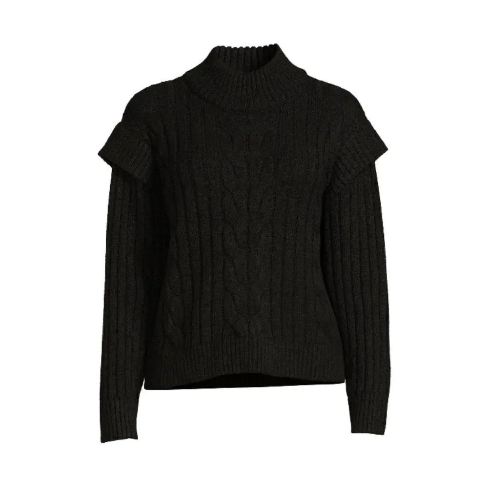 Dimensions Mock Neck Sweater Top Shirt Size L